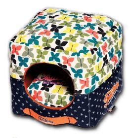 Touchdog Butterfly Convertible and Reversible Squared 2-in-1 Collapsible Dog House Bed