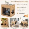 Furniture Style Dog Kennel with Drawer and Removable Dog Bed