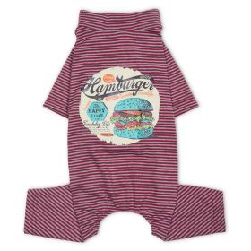 Touchdog Onesie Lightweight Breathable Printed Full Body Pet Dog T-Shirt Pajamas (Color: Red)